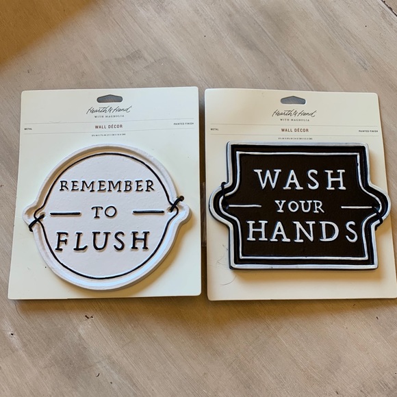 Hearth & Hand Magnolia Remember to Flush Bathroom Sign Metal Joanna